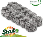 12 Pack Stainless Steel Scourers by Scrub It – Steel Wool Scrubber Pad Used - Image 6