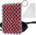 Herda 316L Cast Iron Scrubber Cleaner, Large Cast Iron Chain Mail Scrubber by Betterqualitybetterlife