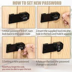 Password Rotary Hasp Locks, Digit Combination Lock Door Security Slide Latch - Image 4