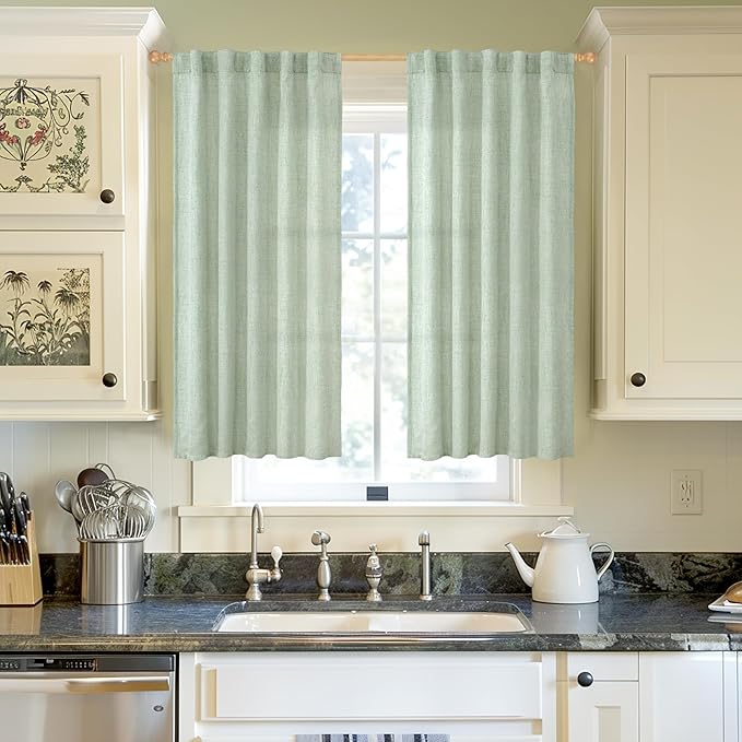 YoungsTex Sage Green Curtains 54 Inch Length - Image 3