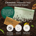 Cleanomic Compostable* Gallon Size Food Storage Bags Freezer and Leak Proof - Image 4