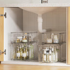 Vtopmart 4 Pack Clear Stackable Storage Drawers, Plastic Drawers - Image 2