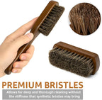 TAKAVU Leather & Upholstery Cleaning Brush Set, 100% Horse Hair Bristle - Image 3
