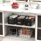 Simple Houseware Stackable Plastic Woven Basket Organizer, 6 Pack, 14.5" x 8.5" - Image 2