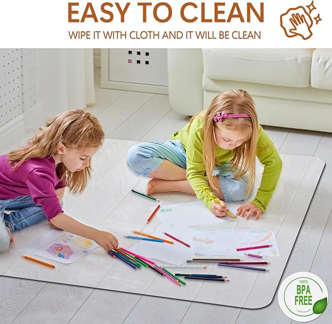 Office Chair Mat for Hardwood Floor- 35" x 35" Clear Desk Computer Chair Mat - Image 6