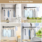 Bakala Clothes Drying Rack Foldable, Laundry Drying Rack Clothing Wall Mounted - Image 7