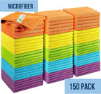 GREEN LIFESTYLE Chamois Cloth, Microfiber Cleaning Cloth 150 Pack, Borderless - Image 7