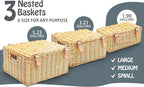 Wicker Storage Baskets with Lids – Set of 3 - Image 5