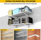 4Pack 1.64x4ft Adjustable Metal Garage Wall Shelving Heavy Duty Garage Storage - Image 6