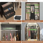 4FT Small Closet System with 3 Fabric Drawers, Flexible Built-In Clothes - Image 4