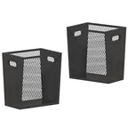 Piskyet Black Office Trash Can for Near Desk, 4.5 Gallon Unique Wood Bedroom by Piskyet