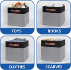 Temary Fabric Cube Storage Bins 12 Inch Decorative Storage Cubes Baskets 4 Pack - Image 4