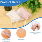 Mozeat Lens 20 PCS Exfoliating Mesh Soap Saver Pouch Bag Mesh Soap Bag Handmade - Image 4