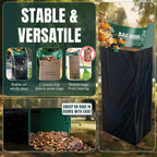 Lawn & Leaf Bag Holder Stand | Fits 33-55 Gallon Paper or Plastic Yard Waste - Image 3