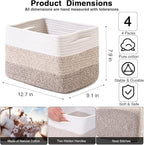 Small Storage Baskets for Organizing Shelves, Woven Cotton Rope Basket for - Image 2