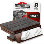 X-PROTECTOR 8 PCS Non-Slip Furniture Pads 1' x 4' Rubber Grips Self-Adhesive by X-Protector