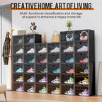 KEFA XL Shoe Storage Box Organizer, 6 Pack Shoe Boxes Clear Plastic Stackable - Image 2