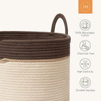 LA JOLIE MUSE Woven Basket Rope Storage Baskets - Image 5