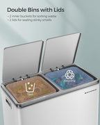 SONGMICS Trash Can, 2 x 8 Gallon Garbage Can - Image 3