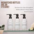 Clear Refillable Shampoo, Conditioner, and Body Wash Bottles - Image 2