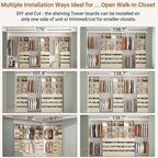 Aheaplus Closet System Set of 3, 138.5" Wood Closet Organizer System Tower - Image 4