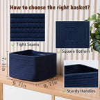 Small Organizing Baskets for Cubes Shelf, 9.7x9.7x7.1 Inch Rope Woven Storage - Image 2