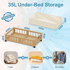 efluky 2-Pack Bamboo Under Bed Storage Containers - Image 2