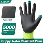 Kebada W1 Work Gloves for Men and Women, PU Coated Safety Gloves - Image 2
