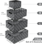 Storage Bins with Lids, Woven Storage Box Organizer Containers Decorative - Image 2