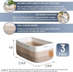 NaturalCozy 13.5”x8.5”x5.5” Storage Baskets - Image 2