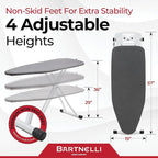 Bartnelli Extra Wide Pro Ironing Board 19x48 Ironing Surface - Image 4