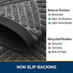 Smiry Front Door Mat Outside Entrance, Heavy Duty Outdoor Indoor Natural Rubber - Image 5