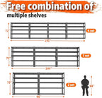 Storage Shelves Heavy Duty, 5-tier Adjustable Metal Industrial Utility Shelf - Image 7