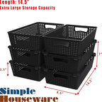 Simple Houseware Stackable Plastic Woven Basket Organizer, 6 Pack, 14.5" x 8.5" - Image 3