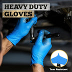 TitanFlex Heavy-Duty Blue Nitrile Gloves, Fully Textured, Mechanic Disposable - Image 2