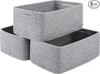 3 Pack Small Storage Baskets for Organizing, Cute Woven Decorative Gift Baskets by OIASKET