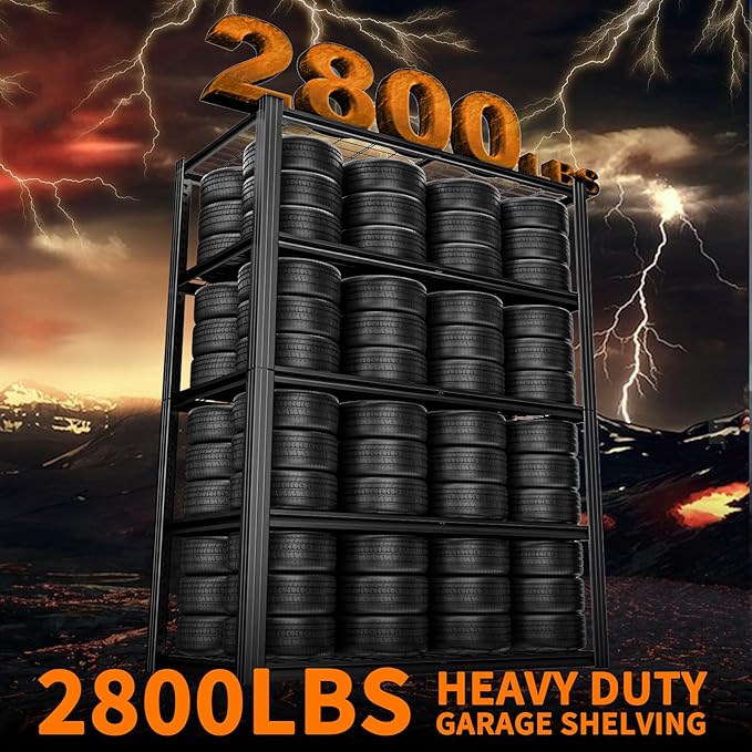 Garage Shelving, Storage Shelves Heavy Duty 2800 LBS Capacity, 5 Tier - Image 5