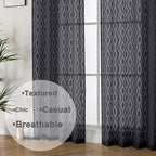 Aiyufeng Sheer Curtains 54 Inch Length 2 Panels, Soft Lightweight Clip Jacquard - Image 8