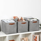 DULLEMELO Large Storage Baskets, 3 Pack Foldable Storage Baskets Bins - Image 3