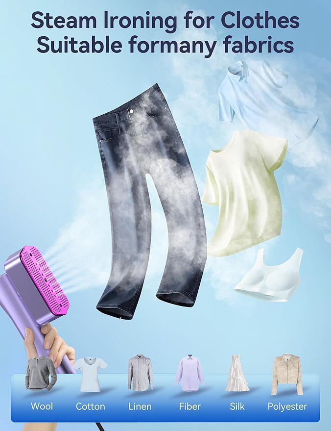 Steamer for Clothes, Sundu Portable 2-in-1 Steamer & Iron, 15s Heat-up - Image 3