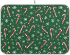 Christmas Candy Cane Dish Drying Mat by Wamika
