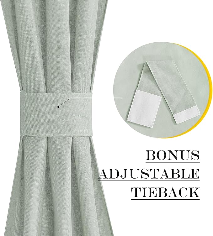 NICETOWN Sage Green Curtains Door Curtains - Image 4