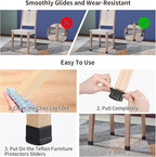 Ezprotekt 24 Pcs Black Chair Leg Sliders - Image 4