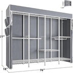 Raybee Clothes Rack with Cover, 1150LBS Heavy Duty Clothing Rack - Image 7