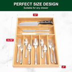 Bellsal Natural Utensil Organizer 12.5 Inch Silverware Organizer - Image 3