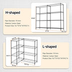 4 Tiers Storage Shelves Load 1200LBS, Metal Shelving Wire Metal Shelving Unit - Image 3