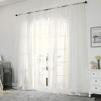 Chyhomenyc Ivory Sheer Curtains 108 Inch Long 2 Panels Set, Light Filtering - Image 2