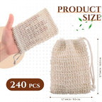 Rtteri 240 Pcs Soap Exfoliating Bag, Natural Sisal Soap Pouch Saver Body Shower - Image 2
