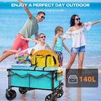Collapsible Wagon Cart Heavy Duty Foldable, Folding Beach Wagon - Image 3