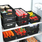 Simple Houseware Stackable Plastic Woven Basket Organizer, 6 Pack, 14.5" x 8.5" - Image 4